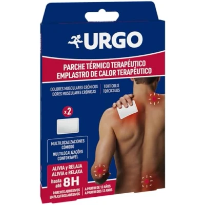Afbeelding van Urgo Therapeutische thermische pleister Geschikt voor spier en gewrichtspijn Doos met 2 pleisters van 10 cm x 13