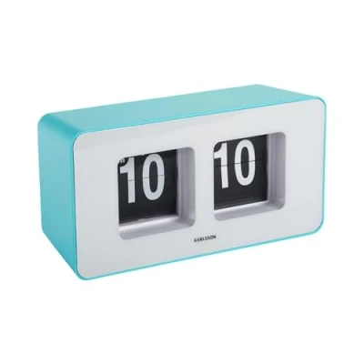 Afbeelding van Karlsson Wandklok Funky Flip Turquoise 7x17.7x9.2cm Scandinavisch