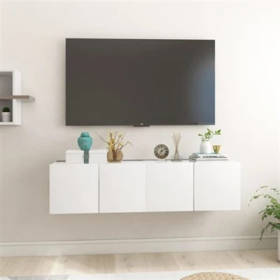 Afbeelding van Tv hangmeubelen 2 st 60x30x30 cm wit