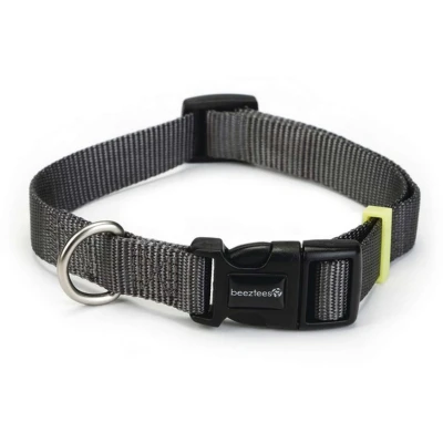 Afbeelding van Beeztees Nylon Halsband Uni Donker Grijs 48 70cmx25mm