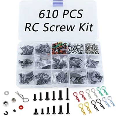 Afbeelding van 610 stuks universele afstandsbediening auto onderdelen assortiment schroeven bevestigingsmiddelen voor Traxxas Axial Redcat Arrma HPI SCX10 Losi 1/8 1/10 1/12 1/16 schaal RC auto&#039;s vrachtwagens