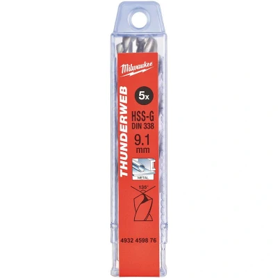 Afbeelding van MILWAUKEE 4932459876 THUNDERWEB metaalboor DIN 338 TW 9,1x125mm (5 st.)