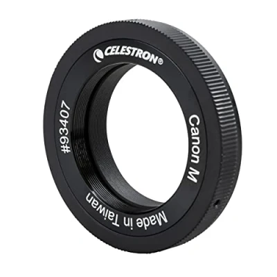 Afbeelding van Celestron 93407 Canon M Mount T ring 42 mm T2 schroefdraad voor land en hemelbeeldvorming, compatibel met EOS spiegelloze camera&#039;s adapters, zwart