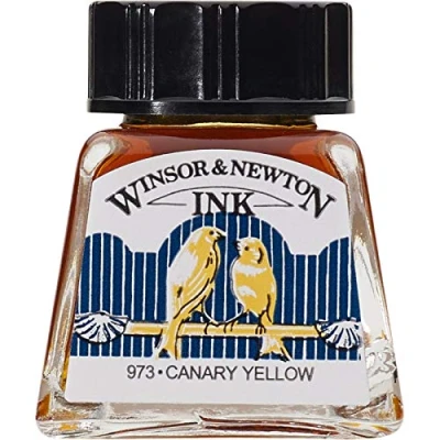 Afbeelding van Winsor &amp; Newton Tekeninkt, 14 ml, 123, kanariegeel, serie 1