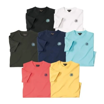 Afbeelding van ATLAS FOR MEN Set van 7 effen T shirts Palm Coast Heren Verkrijgbaar in grote maten XXL