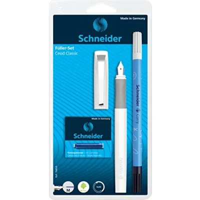 Afbeelding van Vulpen Schneider Ceod Classic wit set op blister