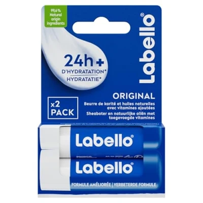 Afbeelding van LABELLO Duo Original (1 x 5,5 ml), lippenbalsem verrijkt met natuurlijke oliën en romige textuur, lippenverzorging, langdurige hydratatie gedurende 24 uur