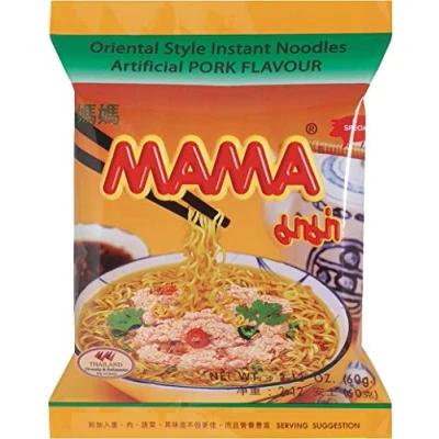 Afbeelding van MAMA instant noedelsoep met varkenssmaak Oosterse authentieke Thaise keuken 24 x 60 g