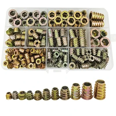 Afbeelding van 212 stuks zeskantmoeren M4/M5/M6/M8 zinklegering voor houten meubels
