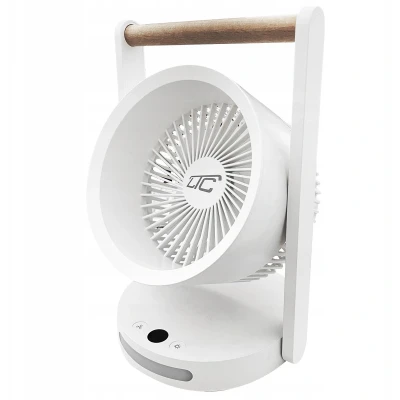 Afbeelding van LTC draadloze bureauventilator met nachtlampje en LED display 5 snelheidsstanden, 3600 mAh batterij, LXWB17 Wit