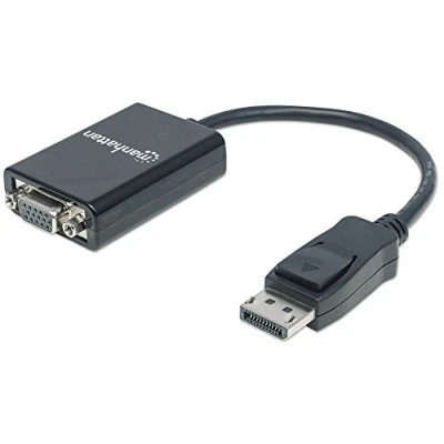 Afbeelding van Manhattan 151962 DisplayPort / VGA Adapter [1x stekker 1x bus] Zwart UL gecertificeerd 15.00 cm