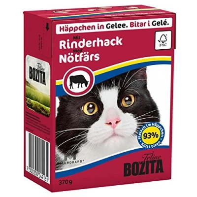 Afbeelding van Bozita Tetra Stukjes in Gelei 6 x 370 g Kattenvoer met Rundergehakt