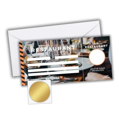 Afbeelding van Cadeaubon voor verrassing, personaliseerbaar, originele aankondiging om cadeau te geven, verrassingscadeaus geliefden, familie en vrienden (RESTAURANT)