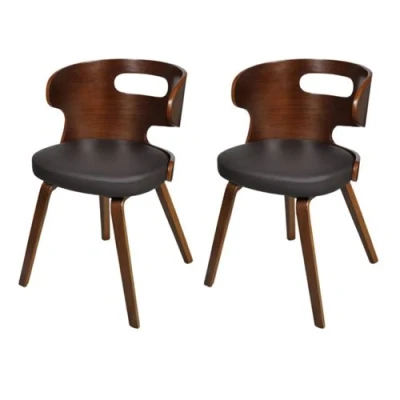 Image de vidaXL Chaises à manger lot de 2 marron similicuir240706