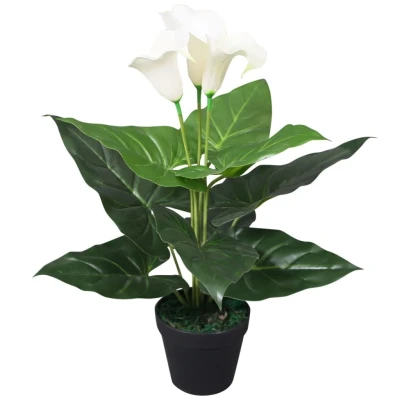 Afbeelding van Kunst calla lelie plant met pot 45 cm wit