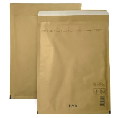 Afbeelding van Netuno 10 x H18 luchtkussenenveloppen 290 370 mm bruin gevoerde tas gerecyclede scheurvaste verzendverpakking met luchtfolie