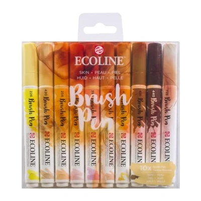 Afbeelding van Brushpen Talens Ecoline Huid blister à 10 stuks assorti