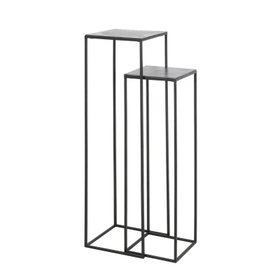 Afbeelding van Light &amp; Living Zuil BOCA Ø35x120cm Zwart Set van 2
