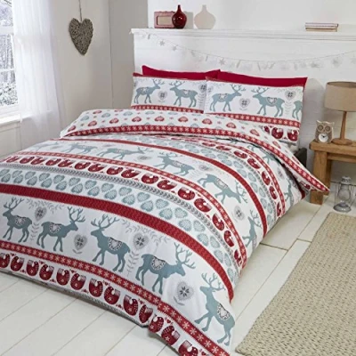 Afbeelding van So Soft dekbedovertrek scandi rood Flanel 135x200 + 50x75 cm