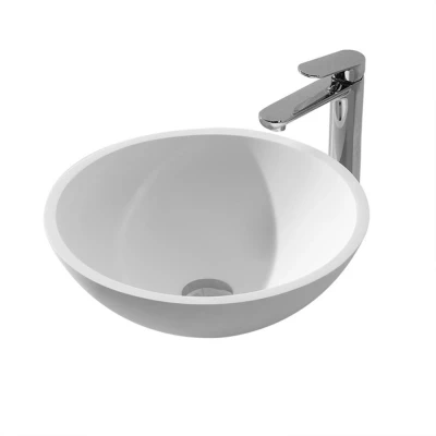 Afbeelding van Wiesbaden Valerie waskom rond 43x13 cm solid surface mat wit