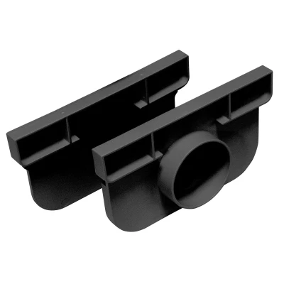 Afbeelding van Minimaal 5! Topdrain set eindkappen met uitlaatmogelijk dia. 50 mm zwart Gardenlux