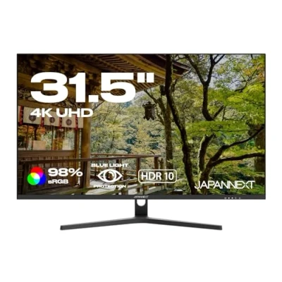 Afbeelding van JAPANNEXT monitor VA paneel 31,5 inch 4K UHD instelbare helling 16:9 3840 x 2160 IPS 3 HDMI 1 DP 60 Hz 5 ms filter tegen blauw licht flikkervrij JN V315UHD