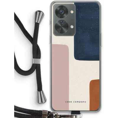 Afbeelding van Case Company® hoesje met Koord geschikt voor OnePlus Nord 2T Geo #5 Telefoonhoesje Zwart Bescherming aan alle Kanten en Over de Schermrand
