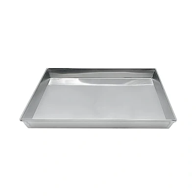 Afbeelding van Pentole Agnelli COAL49/345 Rechthoekige bakplaat van aluminiumlegering 3003 met zoom, zilver, 45 x 35 cm, 1 stuk