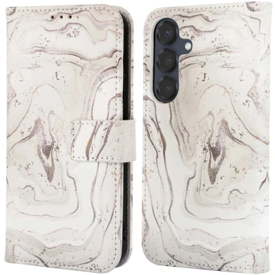 Afbeelding van imoshion Hoesje Geschikt voor Samsung Galaxy S25 Design Bookcase smartphone Sandy Marble