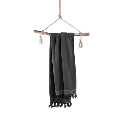 Afbeelding van Walra Hamamdoek Soft Cotton Antraciet 100x180 360 gr/m²