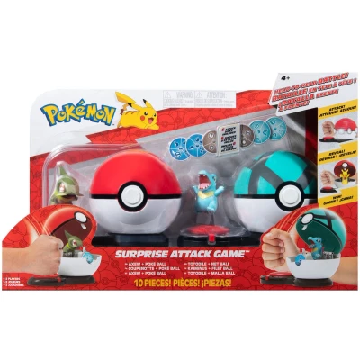 Afbeelding van Pokémon Surprise Attack Game Speelset Axew Poke Ball Vs Totodile Net