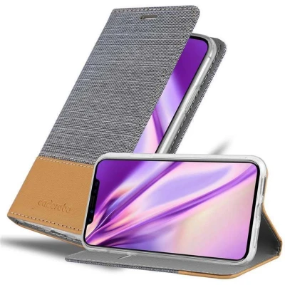 Afbeelding van Cadorabo Hoesje geschikt voor Apple iPhone XS MAX in LICHTGRIJS BRUIN Beschermhoes met magnetische sluiting, standfunctie en kaartvakje Book Case Cover Etui