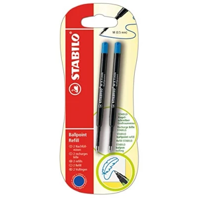 Afbeelding van STABILO Ballpoint Refill Balpenvullingen voor Pointball en SMARTball, blauw, 2 stuks