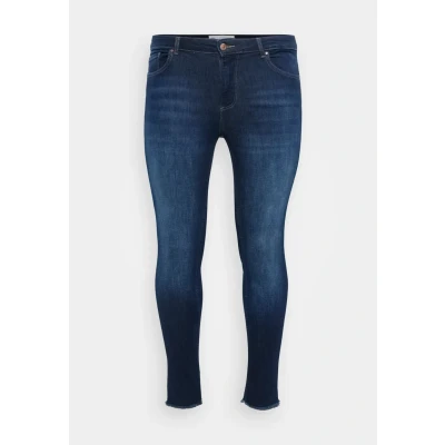 Afbeelding van ONLY Carmakoma Carwilly LIFE RAW Jeans Skinny Fit, Dames, Maat: 50x34, Dark blue denim