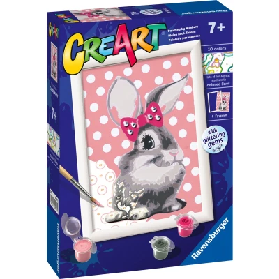 Afbeelding van Ravensburger CreArt Schilderen op Nummer Konijn met Glitters