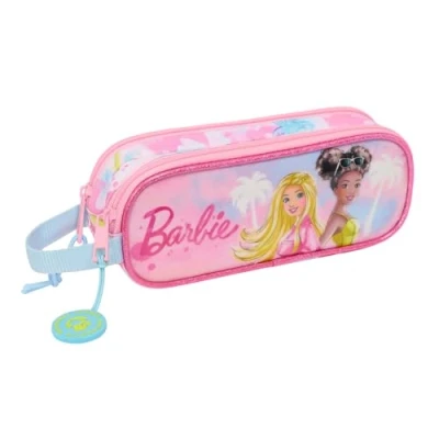 Afbeelding van Pennenetui met 2 vakken Barbie Painterly Roze Hemelsblauw 21 x 8 6 cm