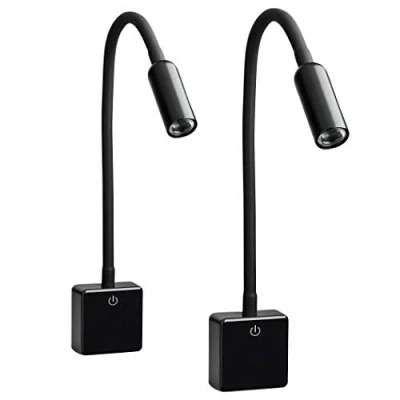 Afbeelding van SEBSON® 2x LED Stopcontact Lamp Dimbaar Wit, Wandlamp met Stekker 4W, Stekkerlamp Zwanenhals Flexibel Neutraal Wit 4000K Leeslamp, Nachtlamp