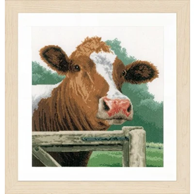 Afbeelding van LanArte Verwonderde koe borduren (pakket) PN 0170989