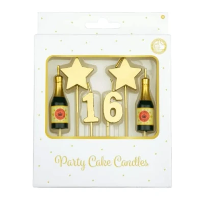 Image de Bougies de fête 16 ans 10 cm