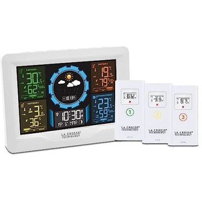 Afbeelding van La Crosse Technology WS6304 Kleurrijk weerstation, 3 sensoren, wit