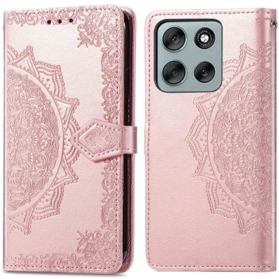 Afbeelding van imoshion Mandala Bookcase voor de Motorola Moto G56 Rose Gold