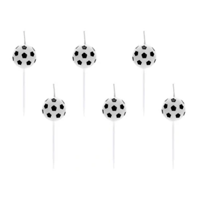 Afbeelding van Partydeco Voetbal taart kaarsjes (6 stuks)