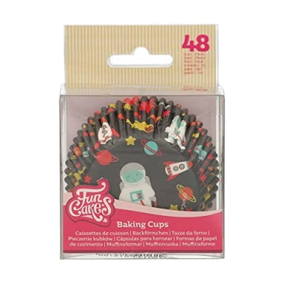 Afbeelding van FunCakes Baking Cups Ruimte 48 Stuks Cupcake Vormpjes Papier