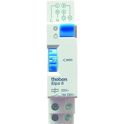 Afbeelding van Theben 0080002 ELPA 8 Elektromechanische trappenhuis tijdschakelaar, wit, tijdschakelaar trappenhuisverlichting, trappenhuisverlichting trappenhuistimer, trappenhuisverlichtingstimer, trapverlichtingstimer