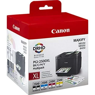 Afbeelding van Canon PGI 2500XL cartridge BK/C/M/Y multipack zwart cyaan magenta geel XL (multipack van veilige kunststof)