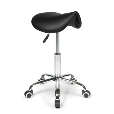 Afbeelding van Dunimed Ergonomische Zadelkruk Op Wielen Verstelbare Bureaukruk Werkkruk Tabouret Zadelstoel Tot 150kg Zwart