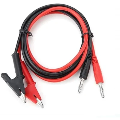 Afbeelding van Fasizi 2 stuks testsondekabels met banaanstekker naar krokodillenklem 15A 4mm rood + zwart