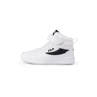 Image de FILA Rega Nf Mid Velcro Kids, Chaussures unisexes pour enfant, Blanc/Noir (White/Black), 31 EU