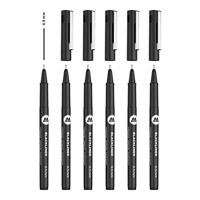 Afbeelding van Molotow mo703206 blackliner 0, 5 mm, 6 VE zwart