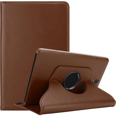 Afbeelding van Cadorabo Tablet Hoesje geschikt voor Samsung Galaxy Tab S4 (10.5 inch) in PADDESTOEL BRUIN Beschermhoes ZONDER auto Wake Up, met stand functie en elastische band sluiting Book Case Cover Etui